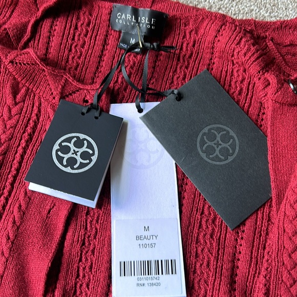 Carlisle Beauty Burgundy Cardigan Sweater set with Shell - Picture 6 of 16